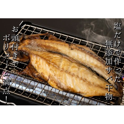 【北海道産】塩さば一夜干し開き大サイズ　300g×8枚(真空パック入り干物)　
