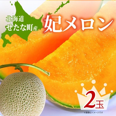 【2026年8月上旬から順次発送】【北海道せたな町産】妃メロン 赤肉メロン 2玉