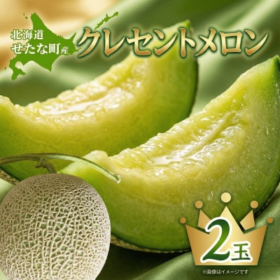 【2026年8月上旬から順次発送】【北海道せたな町産】クレセントメロン 青肉メロン 2玉