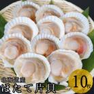 【北海道産】ほたて片貝 10枚入り ウロ処理・洗浄済み殻付きほたて
