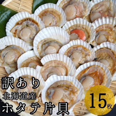 【訳あり】ほたて片貝 15枚入り ウロ処理・洗浄済み殻付きほたて
