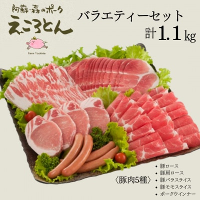 えころとん・豚肉(5種)計1.1kg・バラエティーセット　【ファームヨシダ】