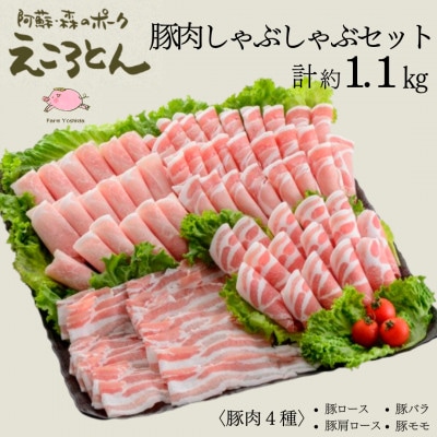 えころとん・豚肉(4種)計約1.1kg　豚肉しゃぶしゃぶセット【ファームヨシダ】