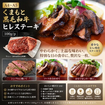【A4～A5】くまもと黒毛和牛ヒレステーキ 400g(100g×4枚)