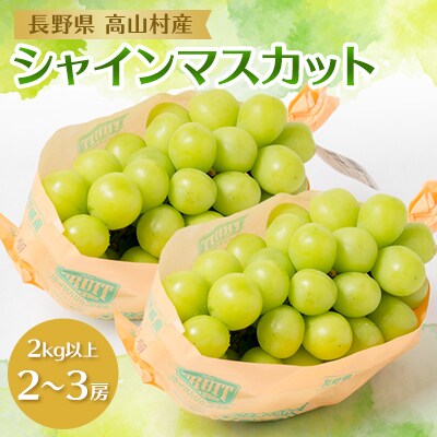 信州　高山村産　シャインマスカット2kg (離島・北海道・沖縄　配送不可)