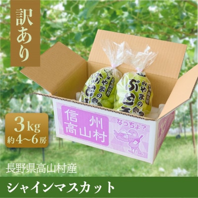 訳ありシャインマスカット3kg(4～6房)