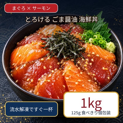 ごま醤油 海鮮丼 まぐろ&サーモン 約1kg(和水町)