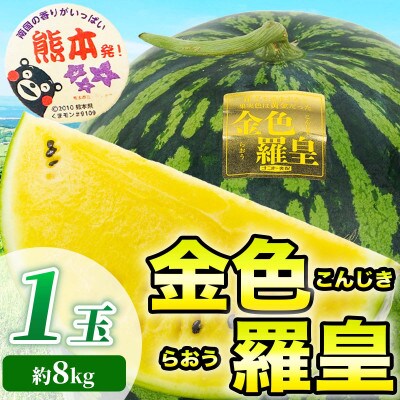 金色羅皇 すいか 3L以上 1玉 約8kg(和水町)