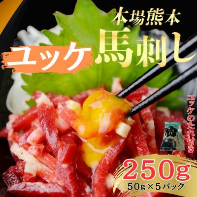 本場熊本の鮮馬刺し 国産馬肉 熊本肥育 ユッケ たれ付 小分け真空パック5P 250g(和泉町)