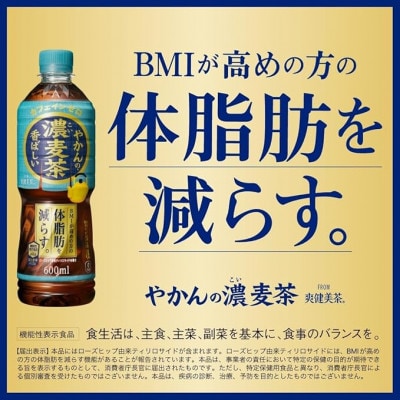 【毎月定期便】やかんの濃麦茶600mlPET　24本入全3回
