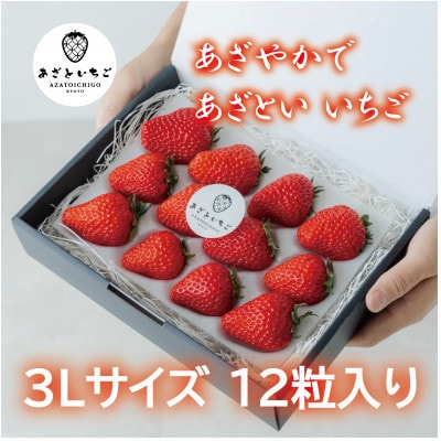 【12月25日から順次出荷】あざといちご　3Lサイズ　12粒入り　ロックファーム京都