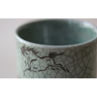 大堀相馬焼 松永窯 茶器揃えセット(二重急須・夫婦二重湯呑み)　
