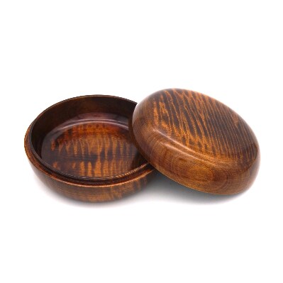 伝統工芸品　南木曽ろくろ細工　木曽の擦り漆　ボンボニエール(縮杢目)