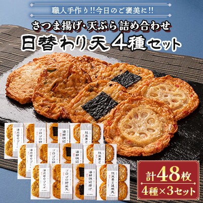さつま揚げ天ぷら詰合せ 日替わり天 4種 計48枚