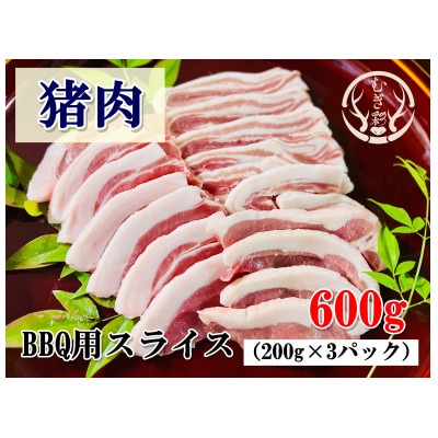 むぎ彩ジビエ　猪肉スライスBBQ用　600g　小分け　ジビエ　徳島県牟岐町