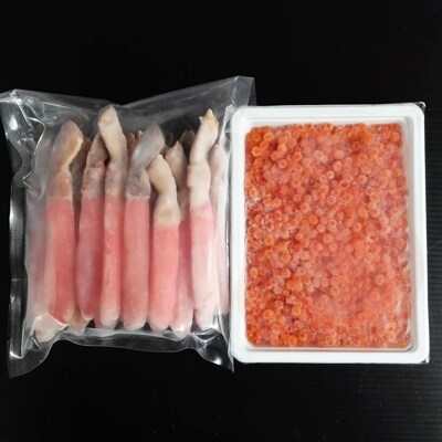 刺身用ずわいがに棒肉500g、いくら醤油漬け250g B-14018