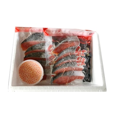 いくら醤油漬け100g×1P、紅鮭切身5切×2P A-70028