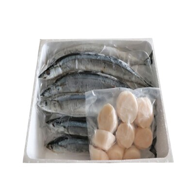 冷凍生さんま5尾×5P、ほたて貝柱200g×2P C-30038