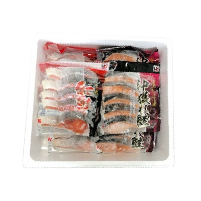 甘塩紅鮭5切×6P、甘塩時鮭5切×6P(計60切) C-30004