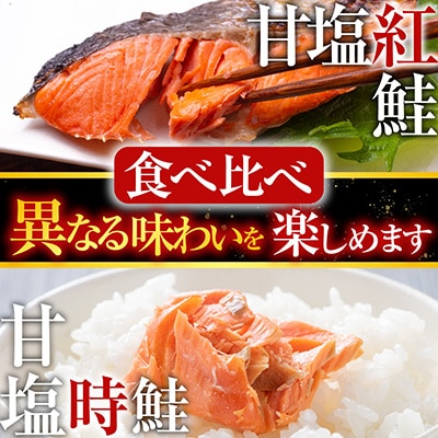 甘塩紅鮭5切×3P、甘塩時鮭5切×2Pセット A-36007