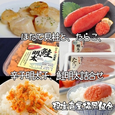 ＜12/10まで年内配送＞ほたて、たらこ、辛子明太子、鮭明太 B-18012