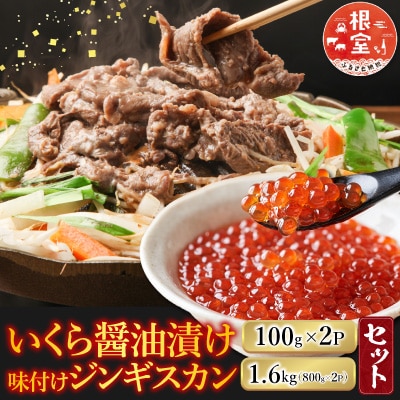 いくら100g×2P、味付けジンギスカン1.6kg C-36059