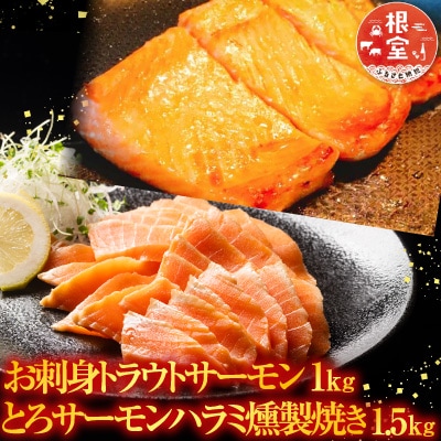 サーモン1kg&とろサーモンハラミ燻製焼き1.5kg B-09071