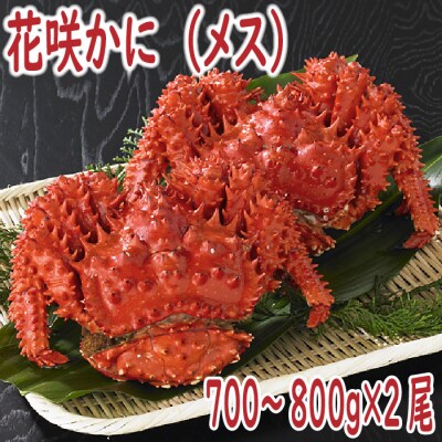 【北海道根室産】花咲かに(メス)700～800g×2尾 B-19001