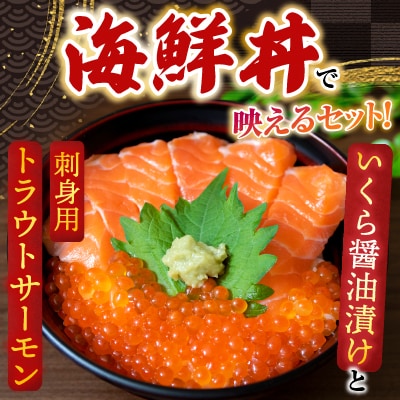 いくら醤油漬け70g×2P・トラウトサーモン(背)1本 A-11209