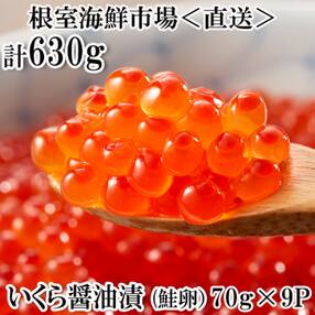 <計630g>いくら醤油漬(鮭卵)70g×9P B-11010