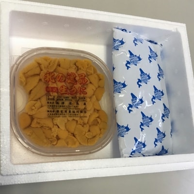 エゾバフンウニ塩水パック60～70g×1P[11月中旬以降発送] A-18001
