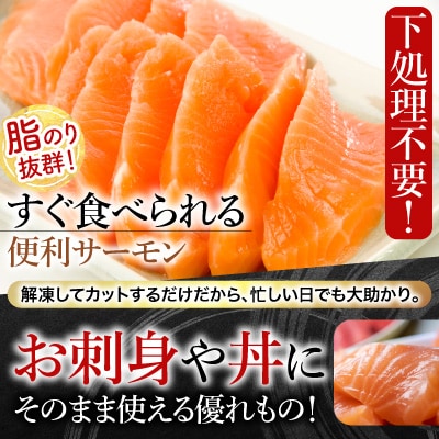 お刺身サーモン600g、スモークサーモン300g A-09053