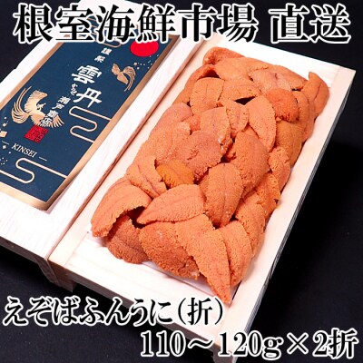 【年内配送】エゾバフンウニ(赤系)バラ詰め約110～120g×2折 B-28080