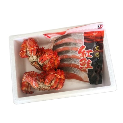 花咲かに2尾・甘塩紅鮭5切×1Pセット A-30026