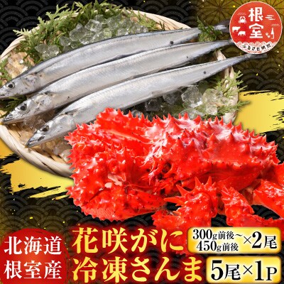 【北海道根室産】花咲かに2尾・冷凍さんま5尾 A-76002