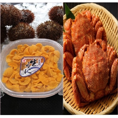 ウニ塩水パック1P、毛ガニ2尾 D-71062