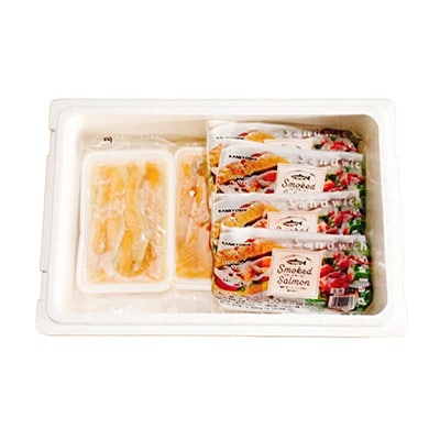 <12/14まで年内配送>サーモン3～5P&塩サーモンハラス220g×10P B-09093