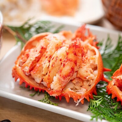 【北海道根室産】花咲ガニむき身甲羅盛り70g×2P、毛がに約450g C-45013