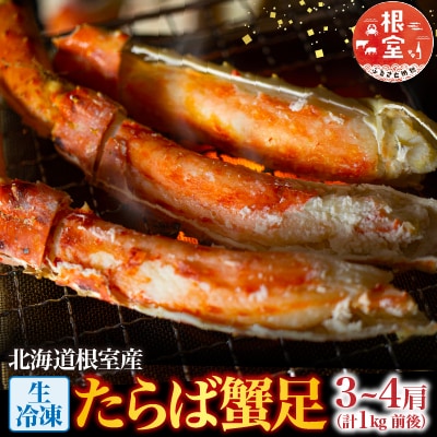 【北海道根室産】生冷凍たらば蟹足3～4肩(計1kg前後) C-54010