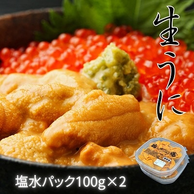 <12/14まで年内配送>エゾバフンウニ塩水パック100g×2P(計200g) F-61003
