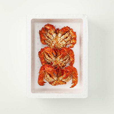 【北海道根室産】花咲かに350～400g×3尾 G-19001