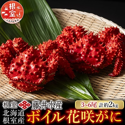 【北海道根室産】ボイル花咲かに3～6尾(計約2kg) B-42088