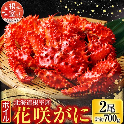 【北海道根室産】ボイル花咲がに2尾(計約700g) G-42010