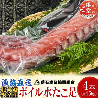 【北海道根室産】ボイル水たこ足4本(計4.5kg) D-20003
