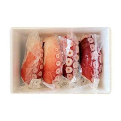 【北海道根室産】ボイル水たこ足ブロック4P(計1.8kg) C-20005