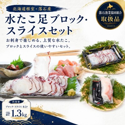 【北海道根室産】水たこ足ブロック2P、スライス2P C-20006