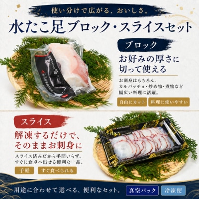 【北海道根室産】水たこ足ブロック4P、スライス4P D-20006