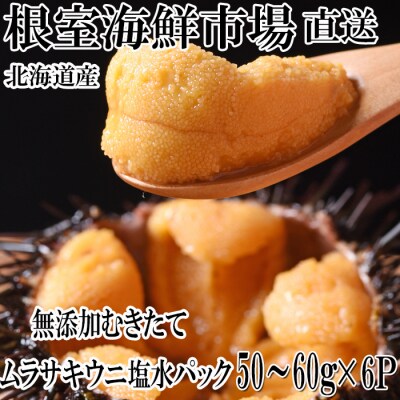 無添加むきたてムラサキウニ塩水パック50～60g×6P[5月初旬以降発送] C-11053