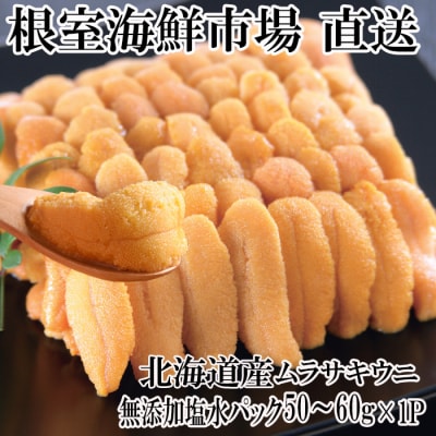 無添加むきたてムラサキウニ塩水パック50～60g×1P[5月下旬以降発送] G-14001