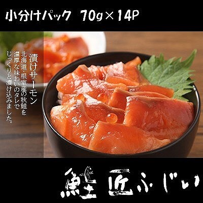 【北海道根室産】＜鮭匠ふじい＞漬けサーモン丼の具14P B-42026
